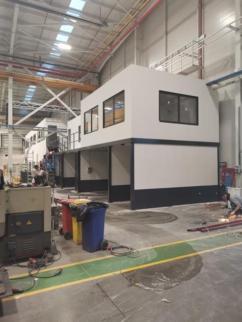 Mezzanine office in the production hall